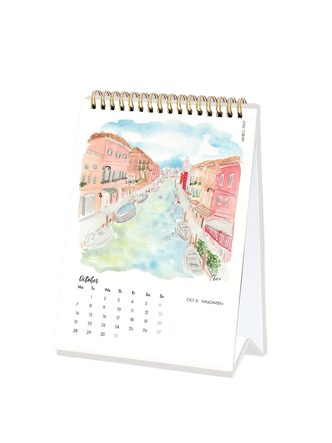 

happywagon 2024 Around the World Desk Calendar, White