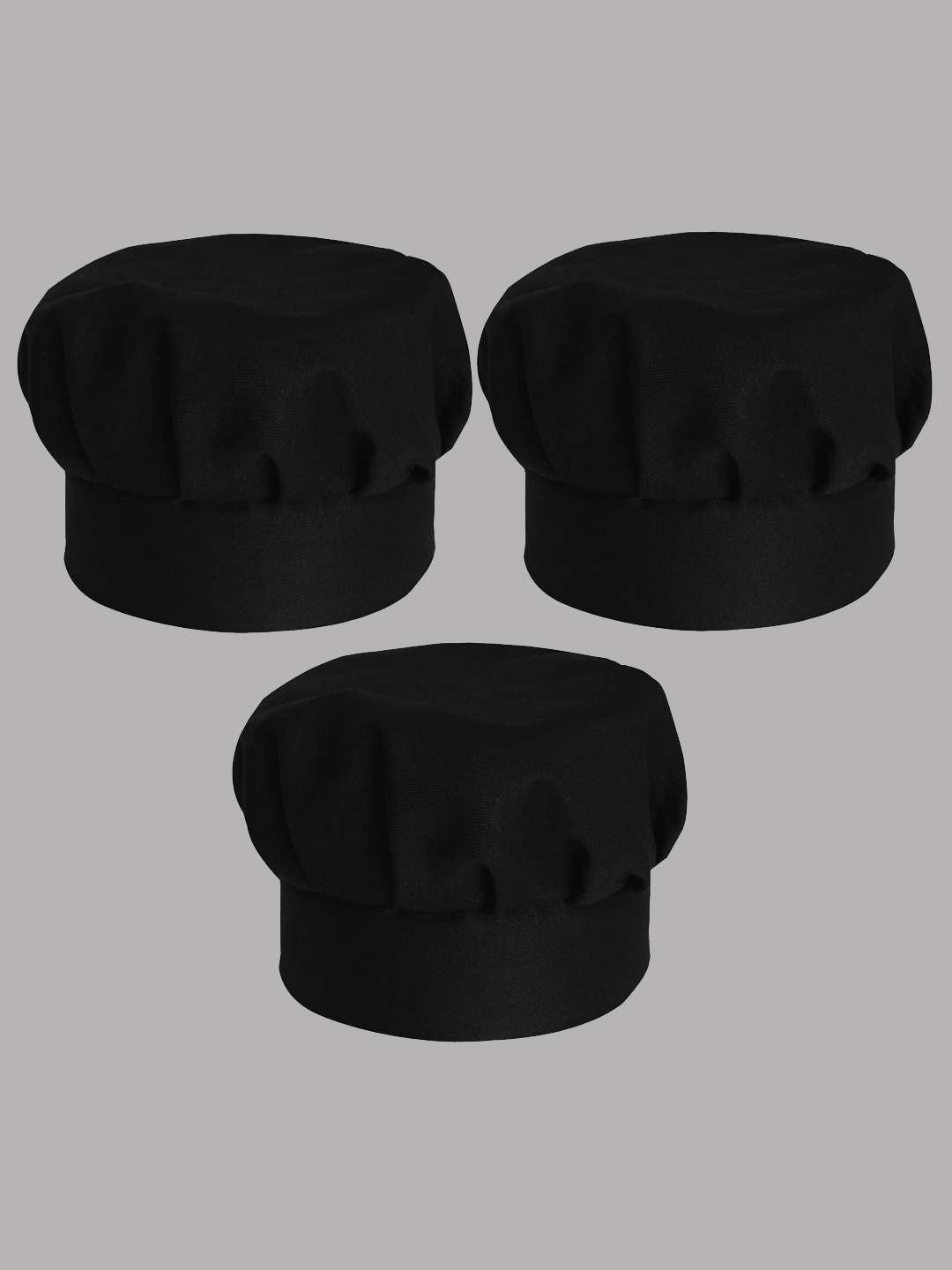 

Kuber Industries Unisex Pack Of 3 Cotton Chef Cap, Black