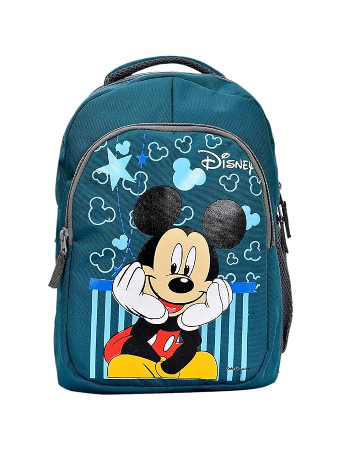 

Kuber Industries Mickey Mouse Printed Kids School Bag 3 Comparment Backpack Green