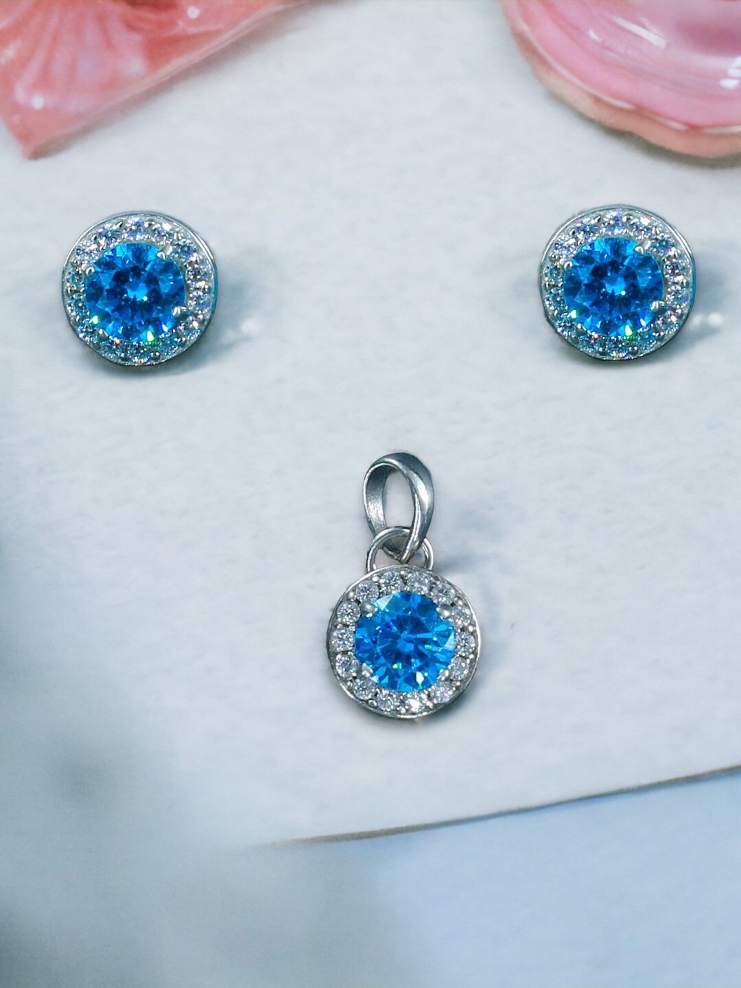 

Taraash Sterling Silver Cubic Zirconia Studded Jewellery Set