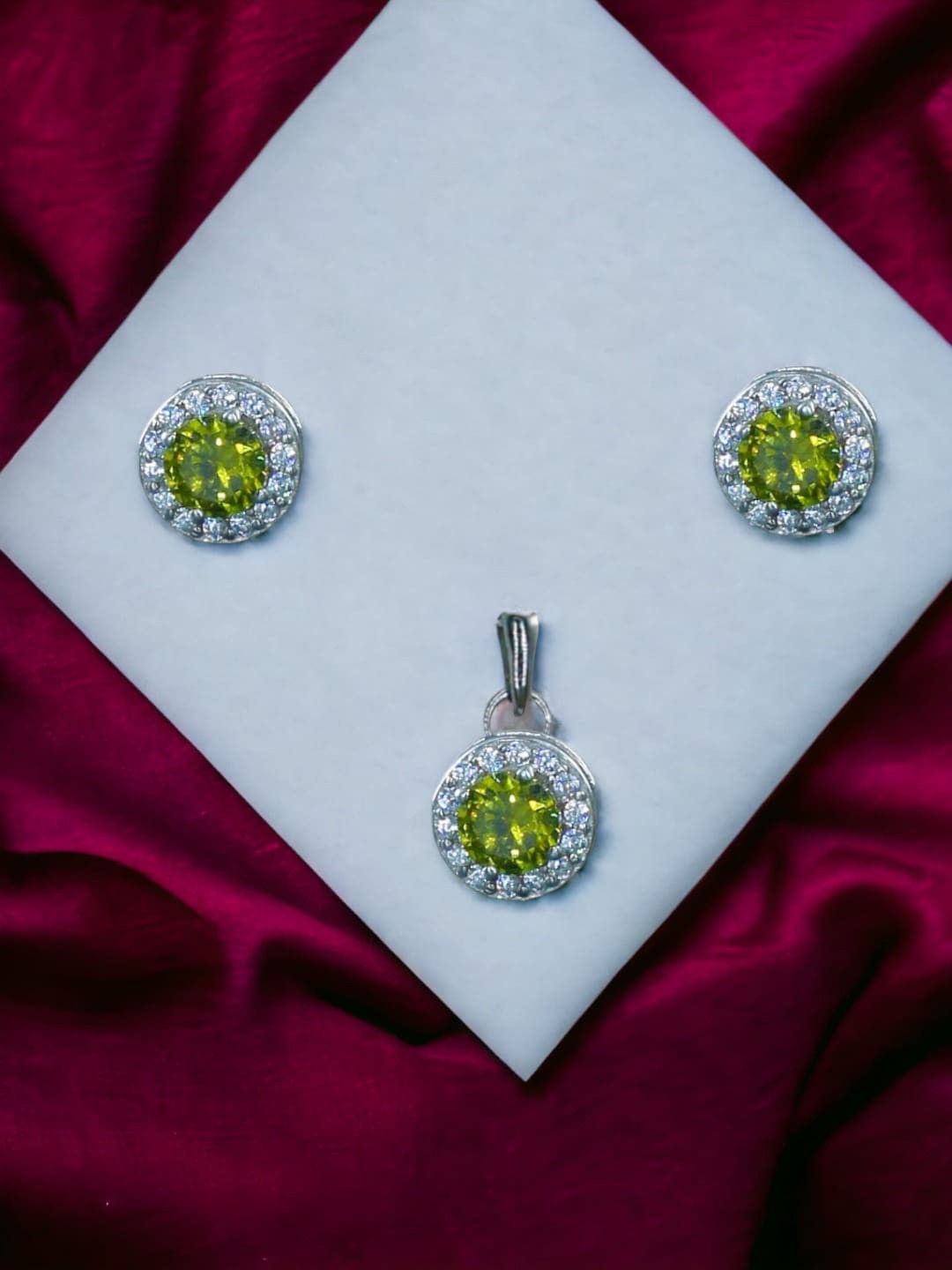 

Taraash Silver-Plated 925 Sterling Silver CZ Studded Jewellery Set