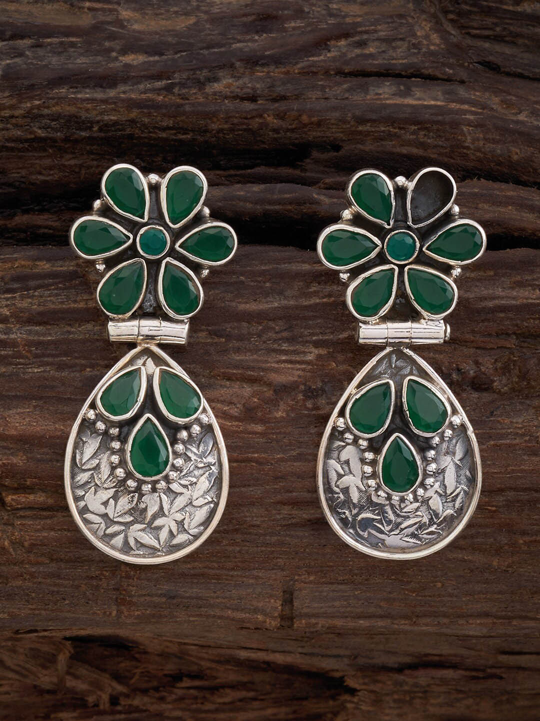 

Kushal's Fashion Jewellery 92.5 Pure Silver Rhodium-Plated Classic Drop Earrings