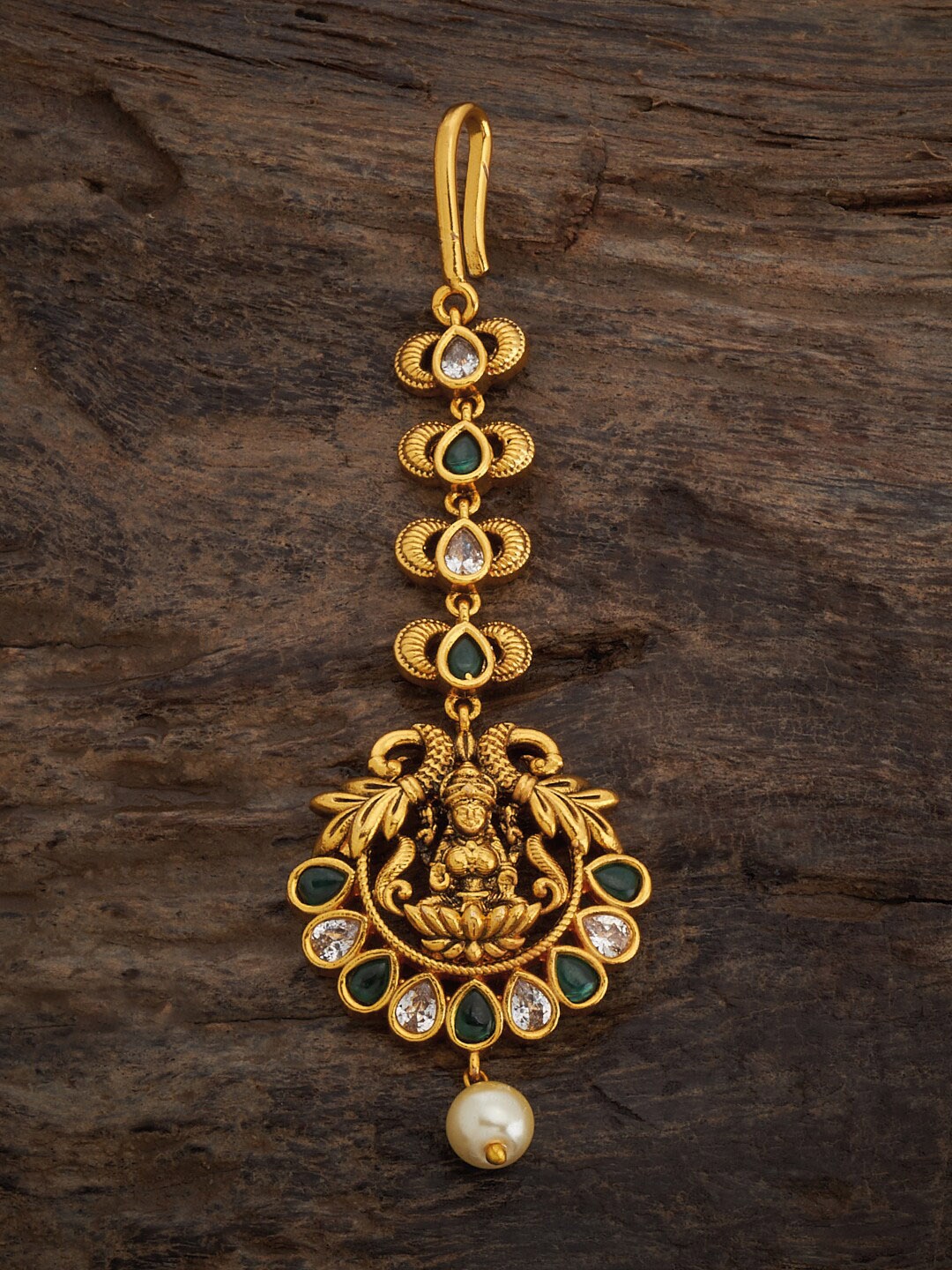 

Kushal's Fashion Jewellery Gold-Plated Stone-Studded Maang Tikka