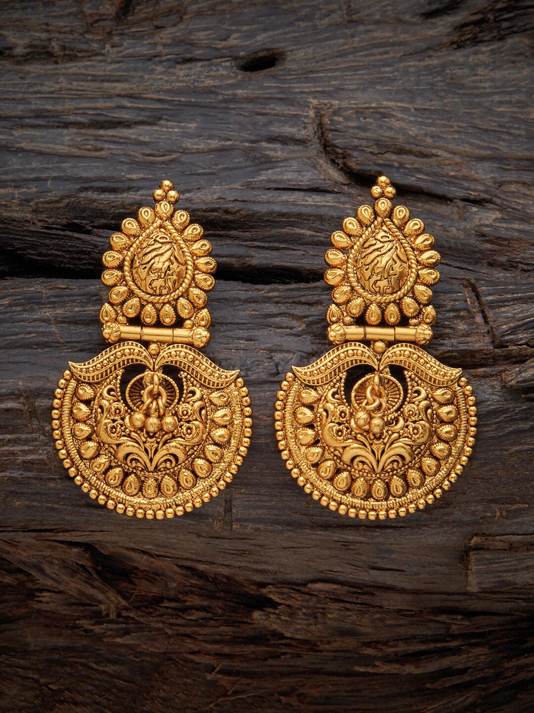 

Kushal's Fashion Jewellery Gold-Plated Drop Earrings