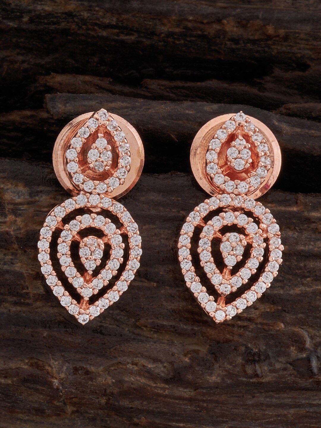 

Kushal's Fashion Jewellery Rose Gold-Plated Cubic Zirconia Classic Studs Earrings