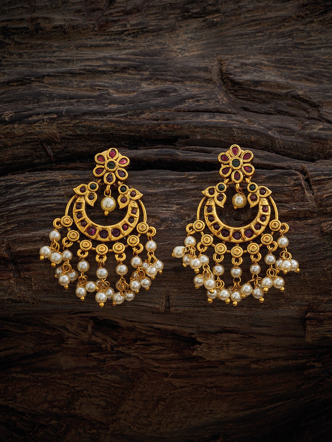 

Kushal's Fashion Jewellery Gold-Plated Classic Chandbalis Earrings