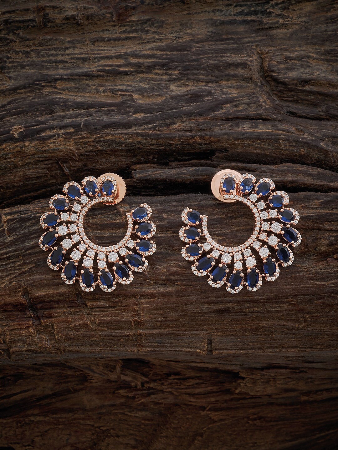 

Kushal's Fashion Jewellery Rose Gold-Plated Contemporary Studs Earrings, Blue