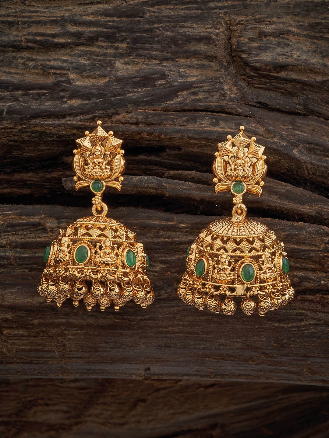 

Kushal's Fashion Jewellery Gold-Plated Dome Shaped Jhumkas