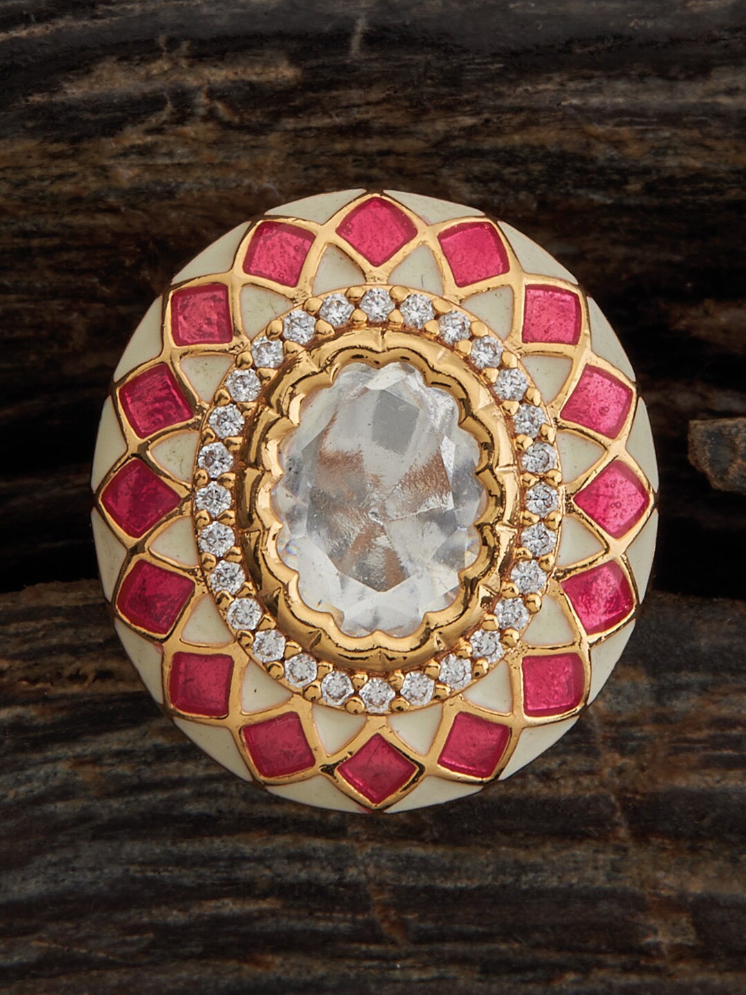 

Kushal's Fashion Jewellery Kundan Studded Adjustable Ring, White