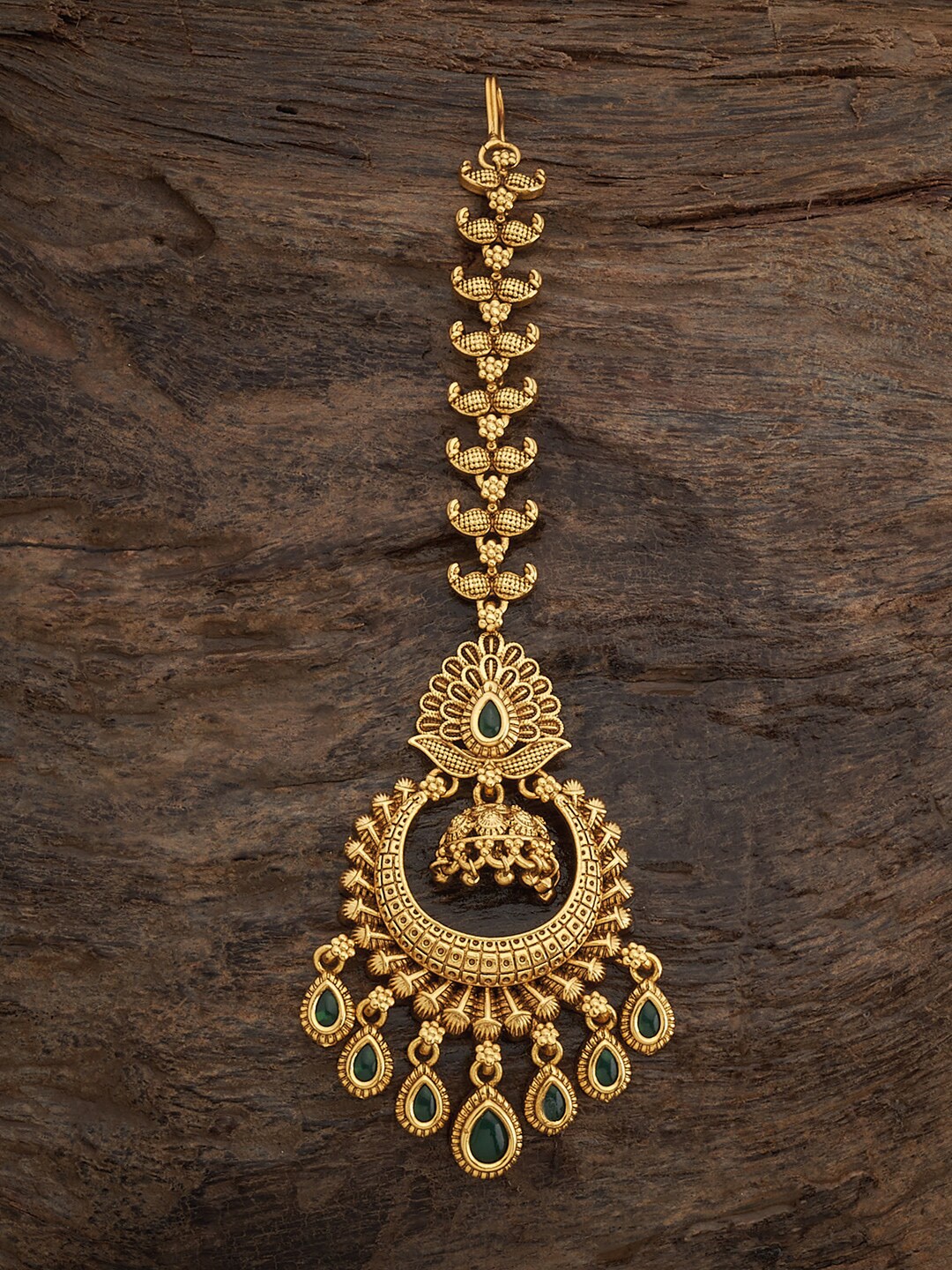 

Kushal's Fashion Jewellery Gold Plated Stones Studded Maang Tikka