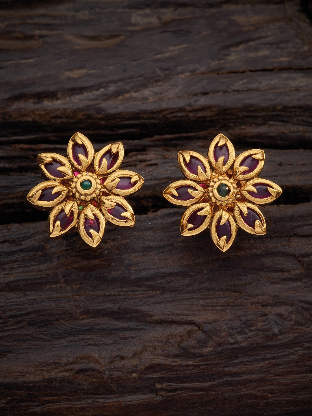 

Kushal's Fashion Jewellery Gold Plated Floral Drop Earrings