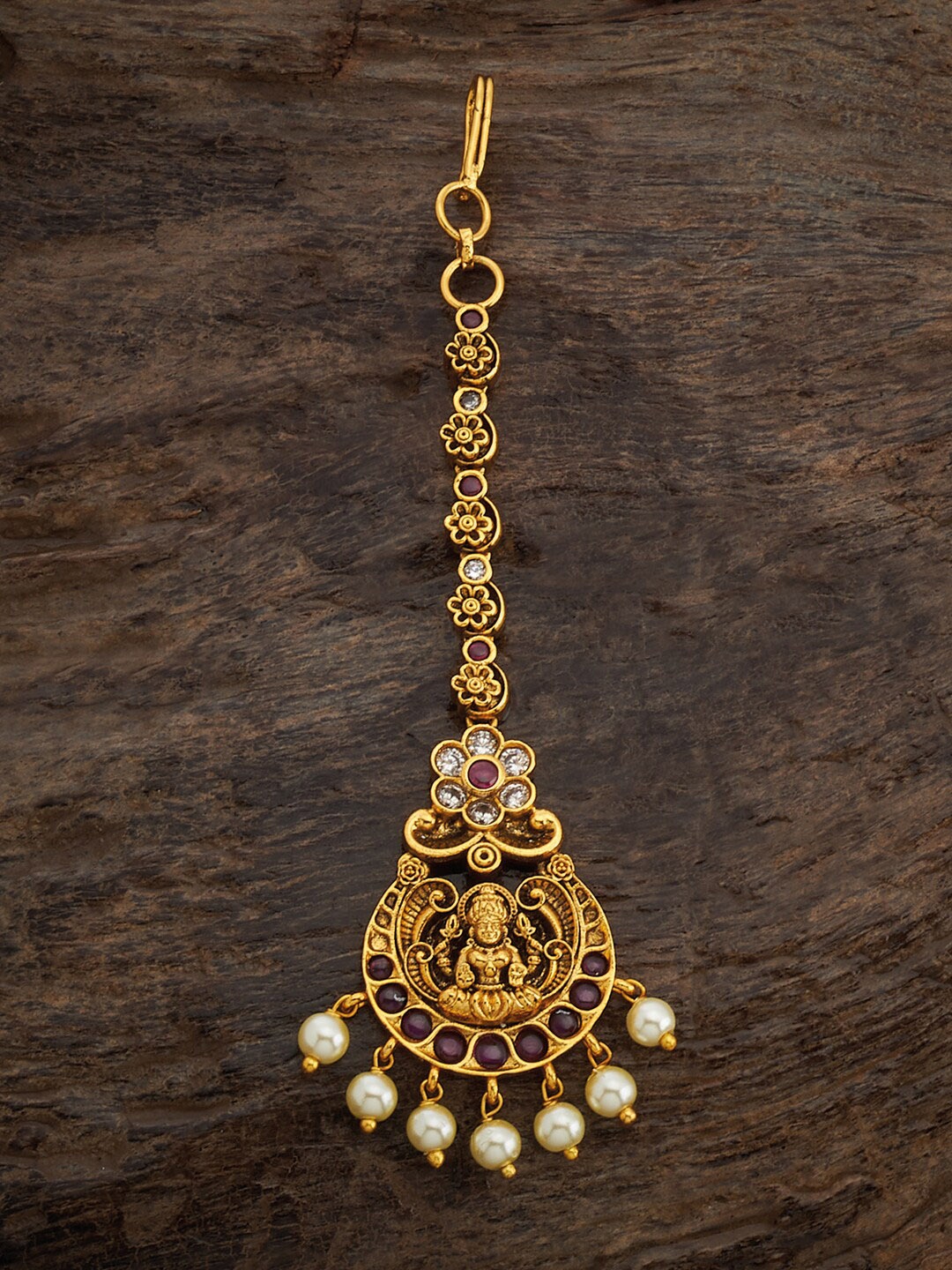 

Kushal's Fashion Jewellery Gold-Plated Antique Maang Tikka