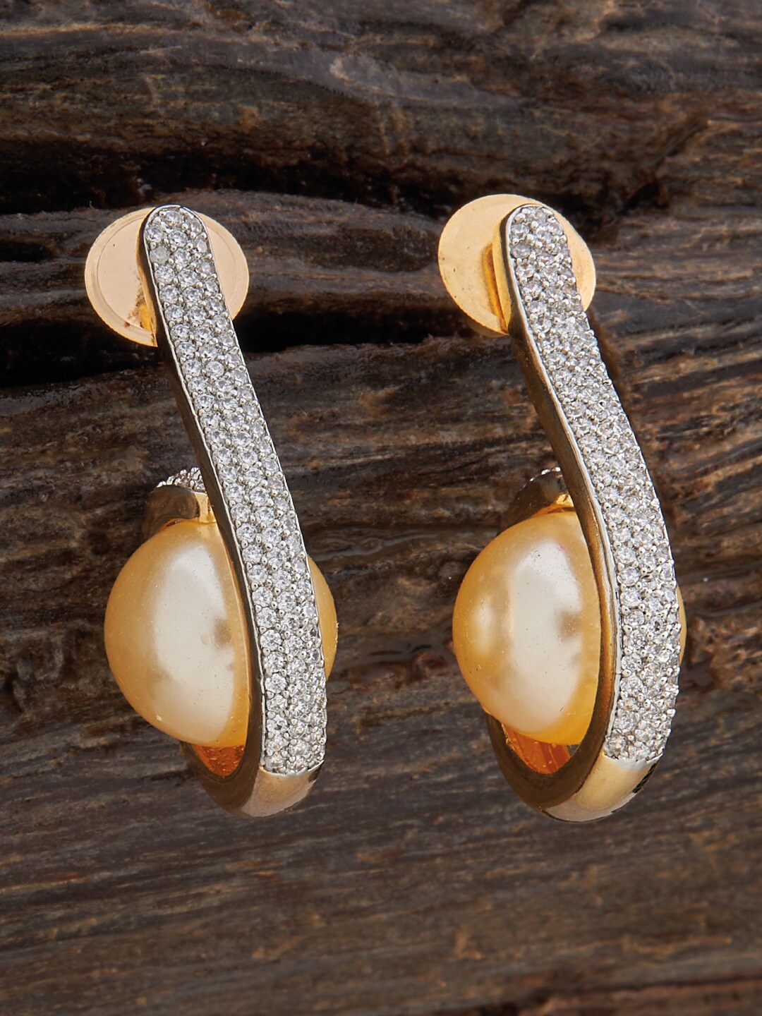 

Kushal's Fashion Jewellery Rhodium-Plated Contemporary Drop Earrings, Gold