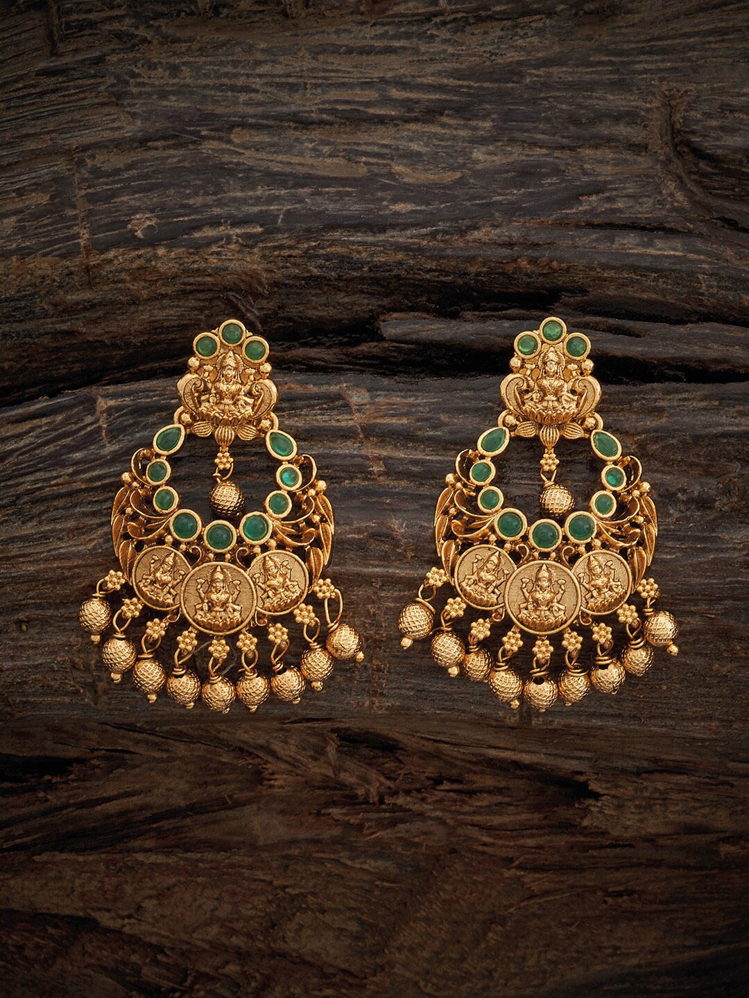 

Kushal's Fashion Jewellery Gold-Plated Classic Antique Drop Earrings