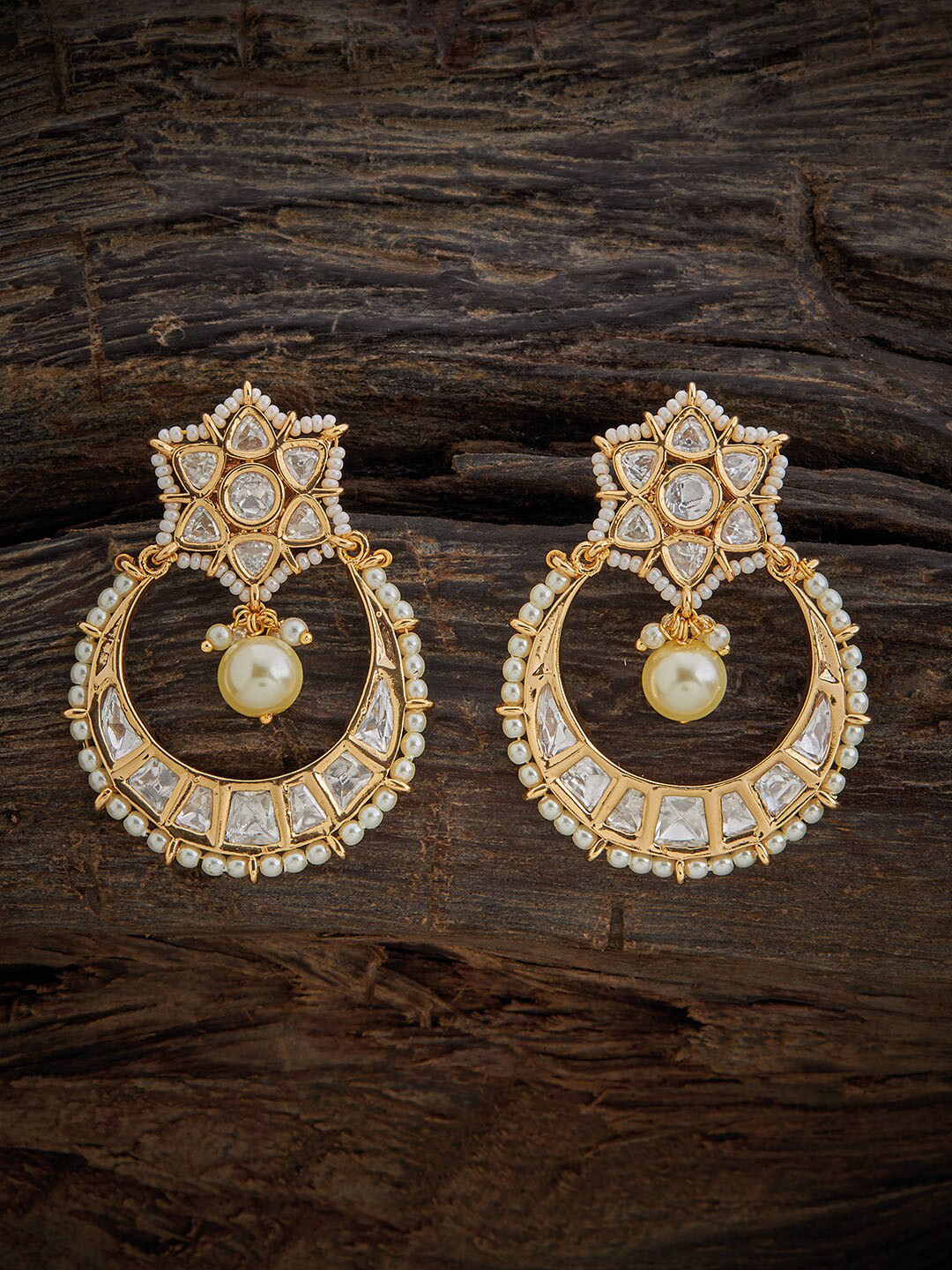 

Kushal's Fashion Jewellery Crescent Shaped Chandbalis, Gold