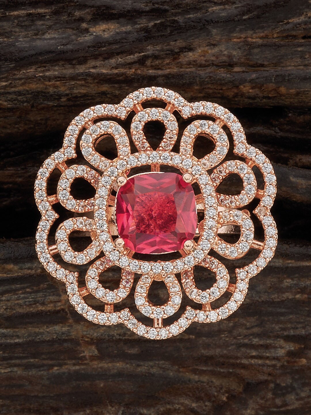 

Kushal's Fashion Jewellery Rose Gold-Plated Adjustable Finger Ring