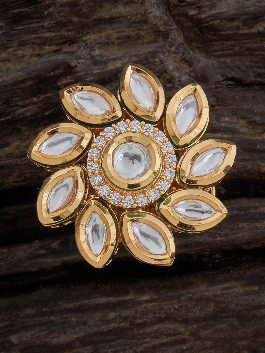 

Kushal's Fashion Jewellery Gold-Plated Adjustable Ring, White