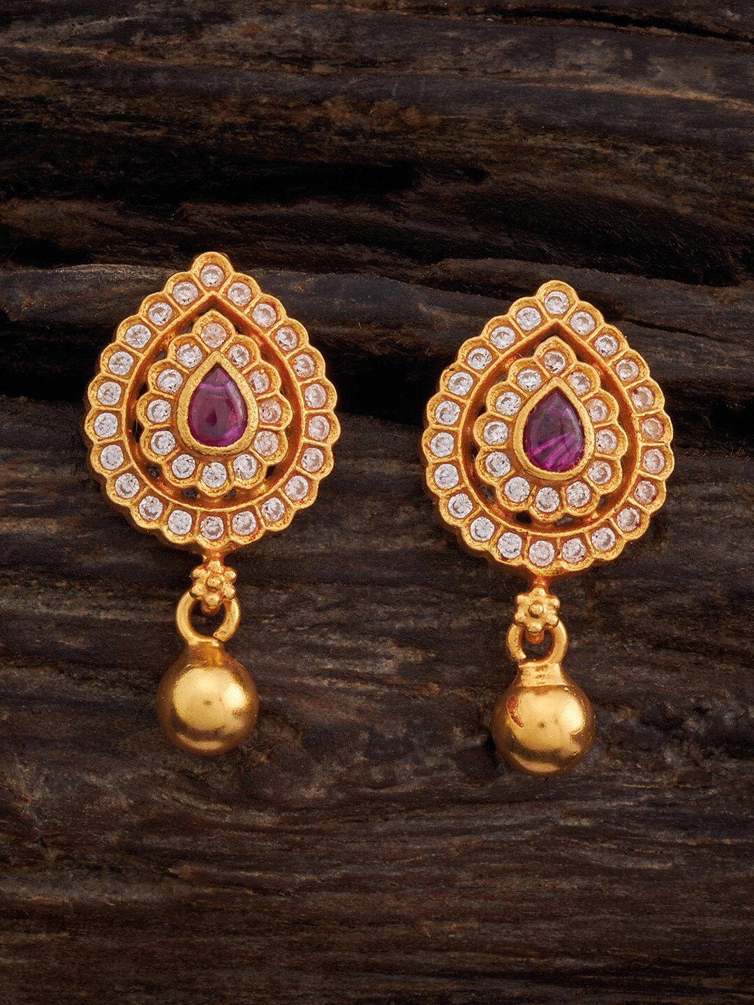 

Kushal's Fashion Jewellery 92.5 Pure Silver Gold-Plated Classic Drop Earrings
