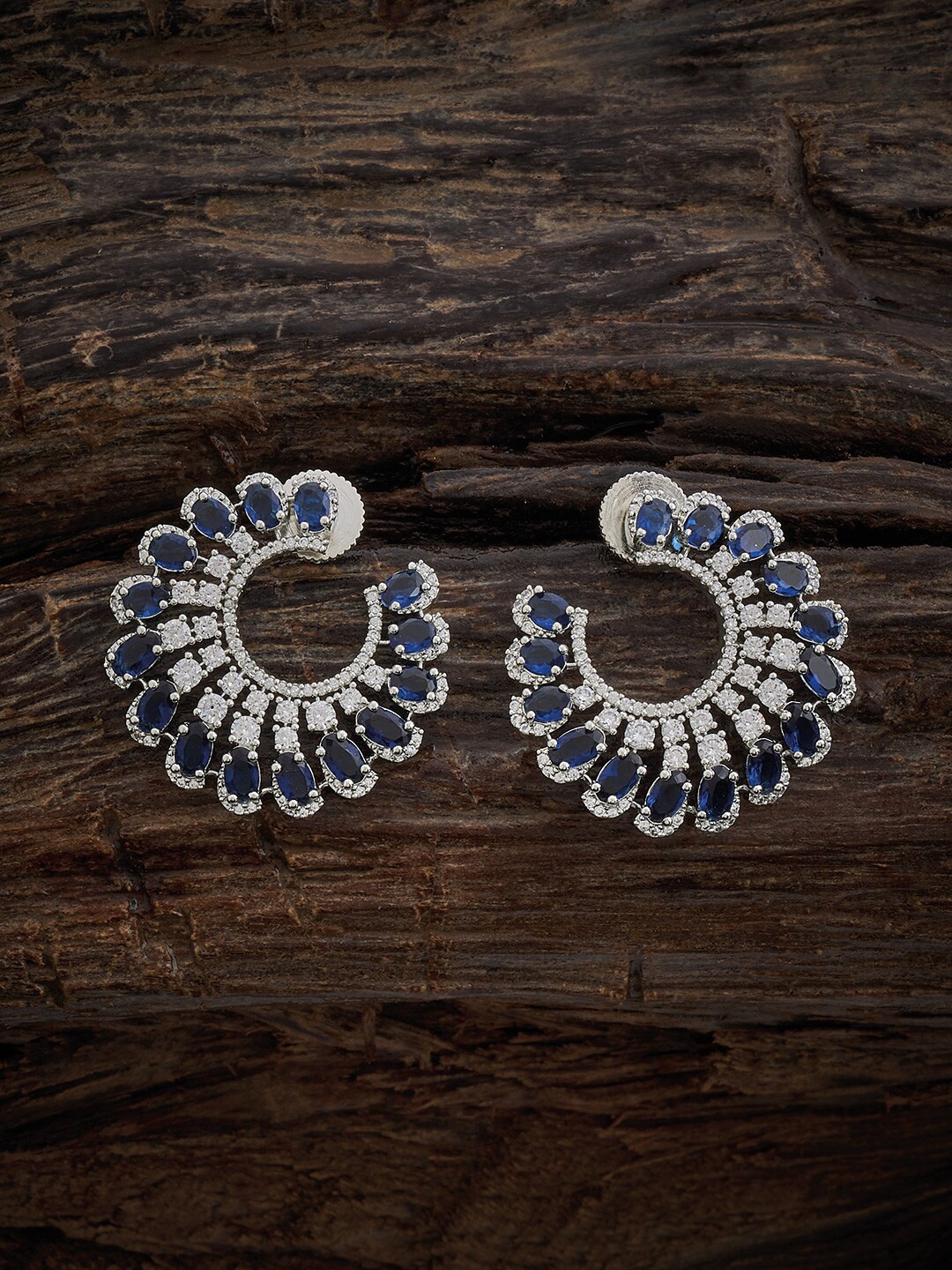 

Kushal's Fashion Jewellery Rhodium-Plated Contemporary Studs Earrings, Blue