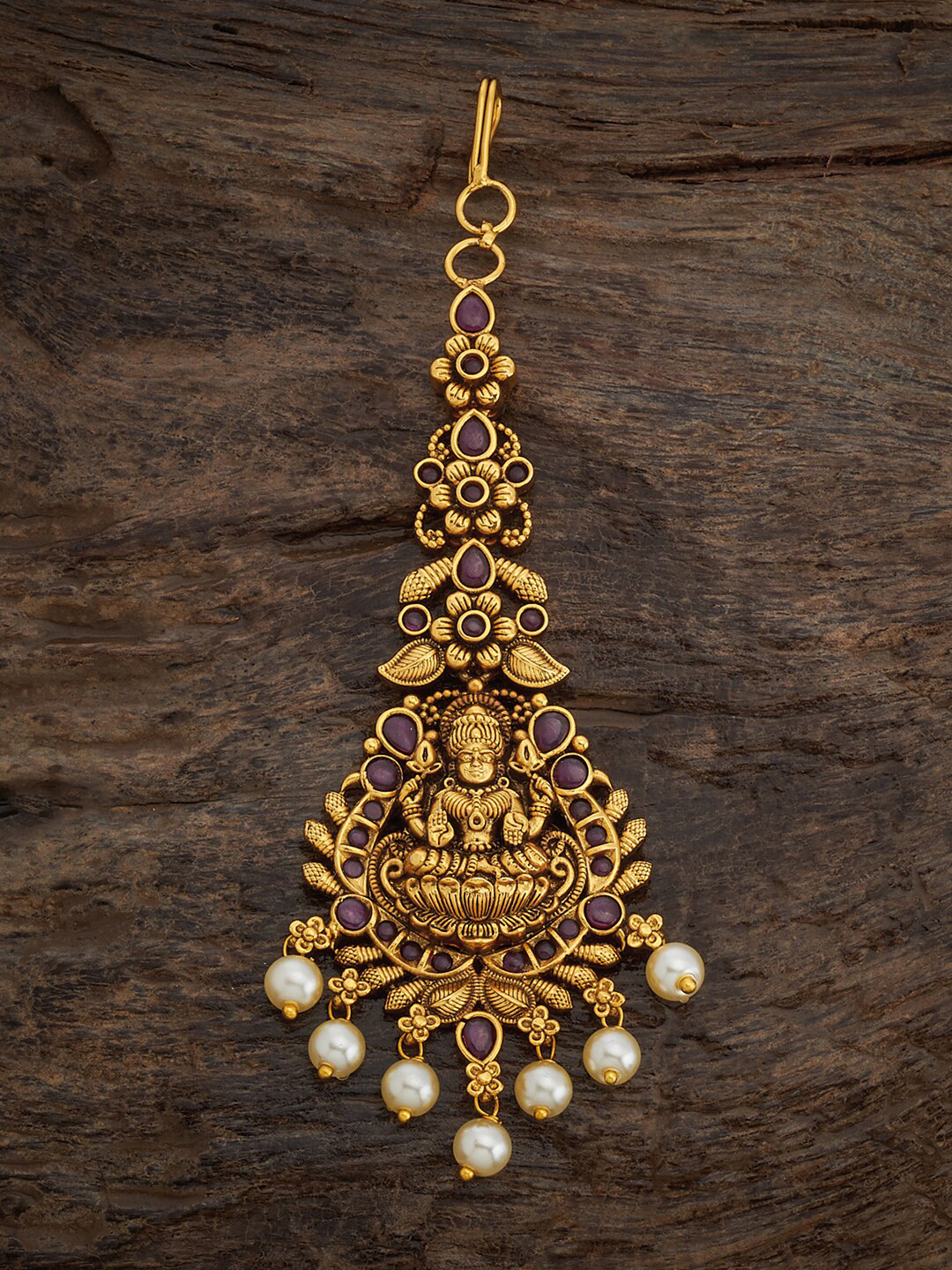 

Kushal's Fashion Jewellery Gold-Plated Antique Maang Tikka
