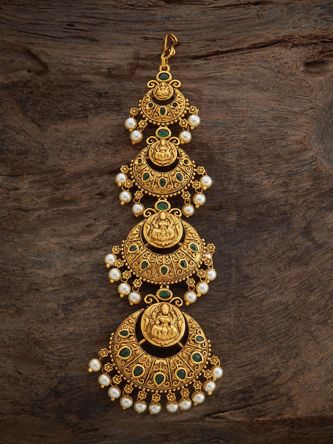 

Kushal's Fashion Jewellery Gold-Plated Stone-Studded Head Jewellery