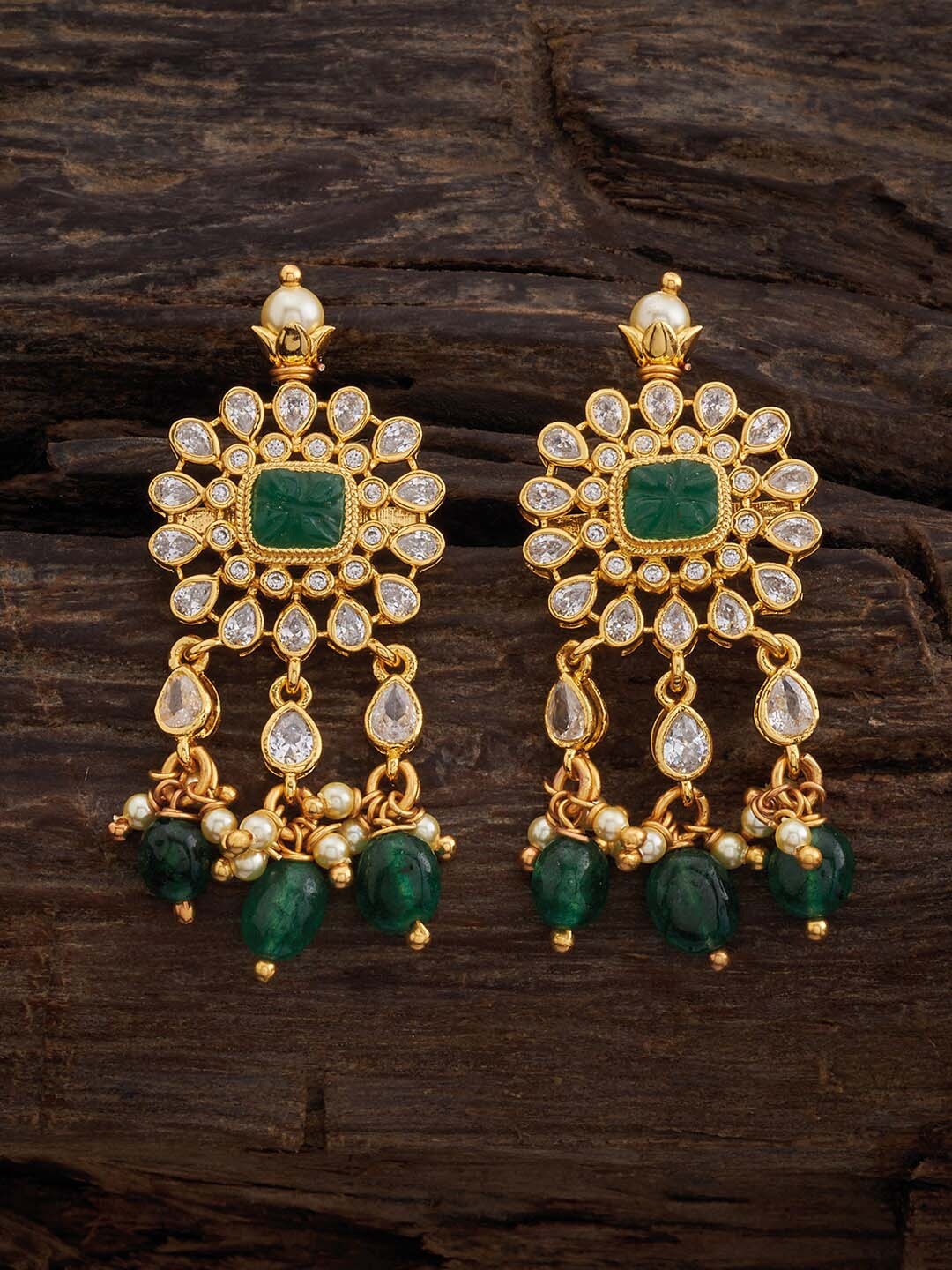 

Kushal's Fashion Jewellery Gold Plated Cubic Zirconia Drop Earrings
