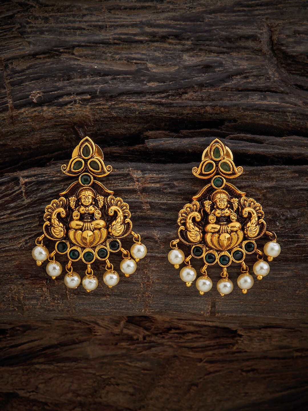 

Kushal's Fashion Jewellery Gold-Plated Antique Contemporary Drop Earrings