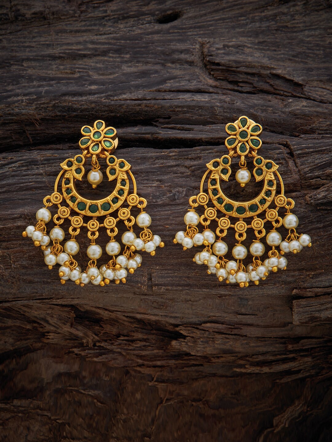 

Kushal's Fashion Jewellery Gold-Plated Artificial Beads Drop Earrings