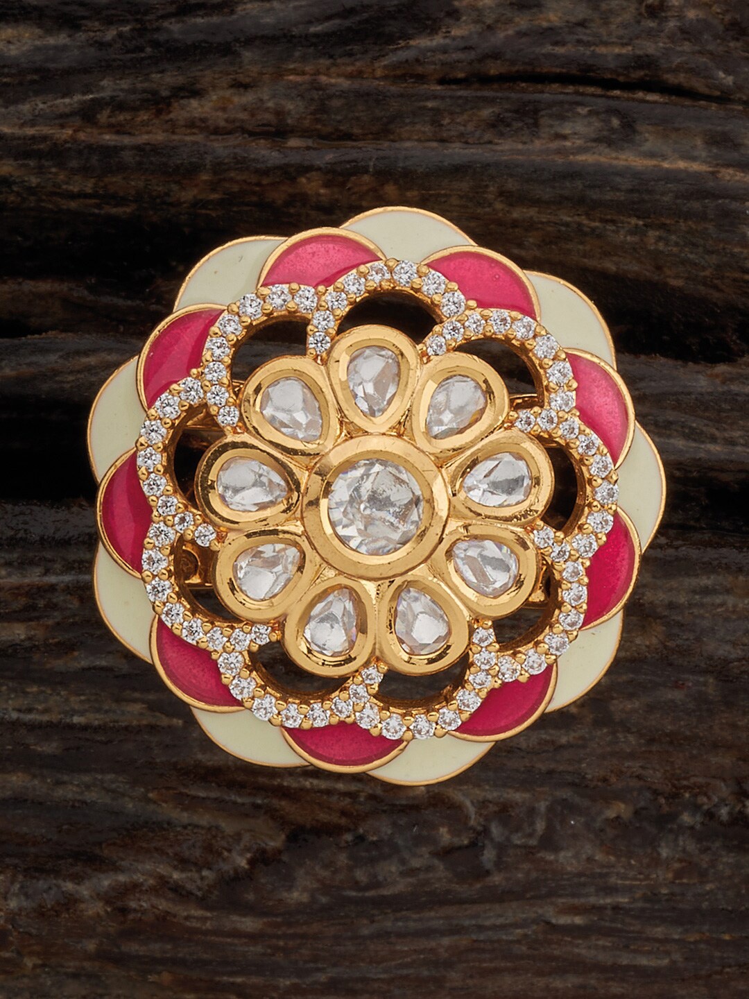 

Kushal's Fashion Jewellery Kundan Studded Adjustable Finger Ring, White