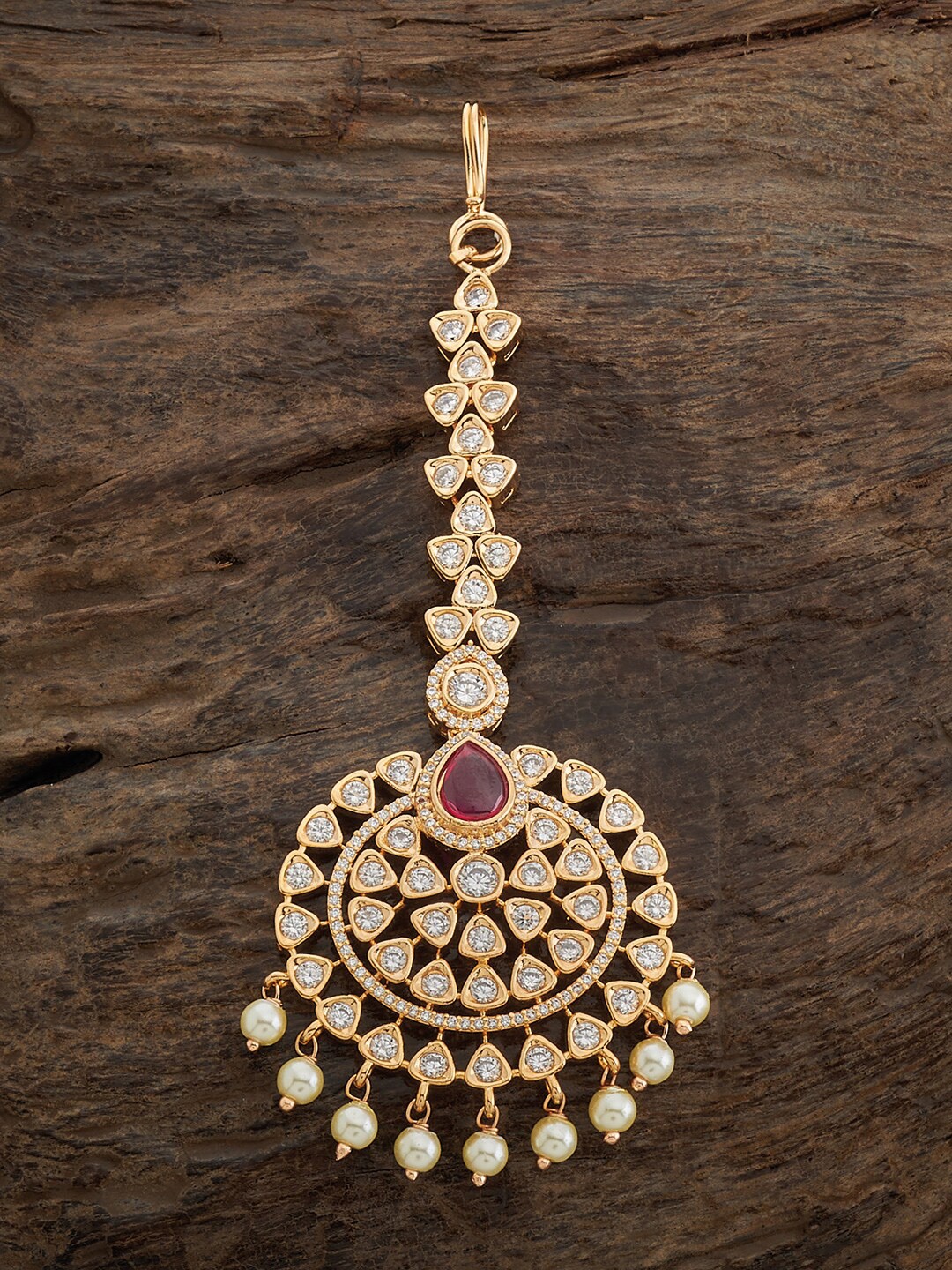 

Kushal's Fashion Jewellery Gold-Plated Stone-Studded Head Jewellery