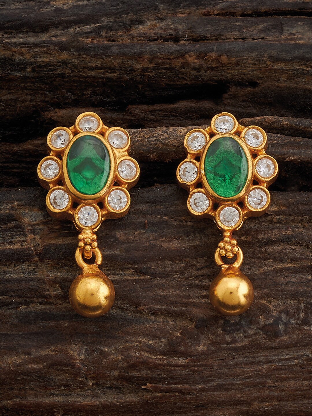 

Kushal's Fashion Jewellery 92.5 Pure Silver Gold Plated Drop Earrings