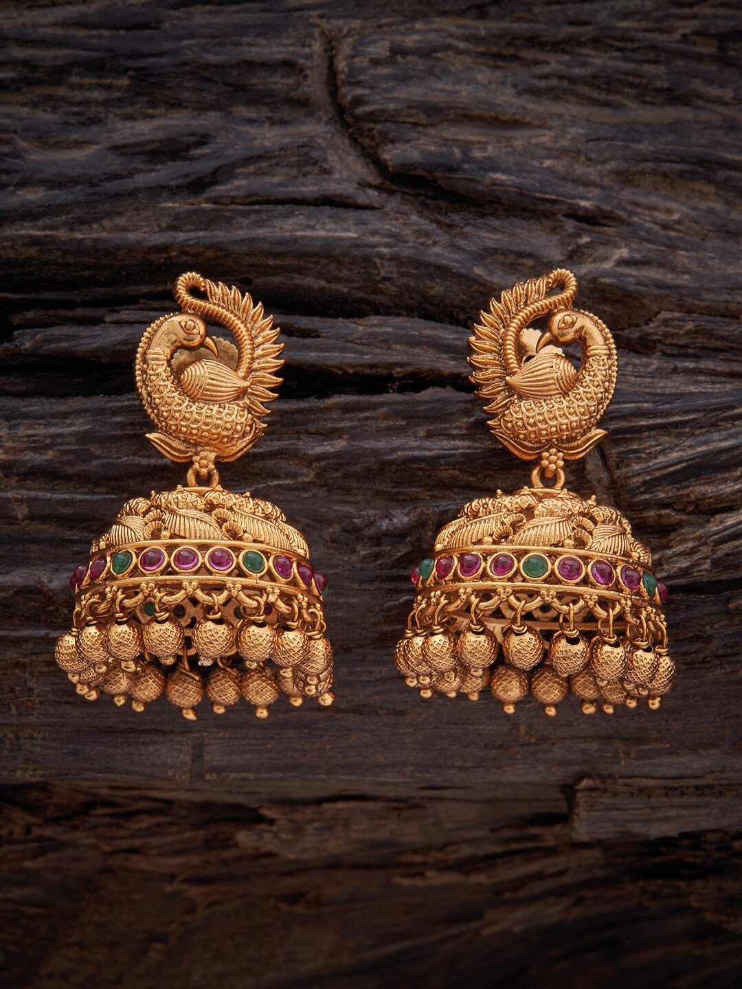 

Kushal's Fashion Jewellery Gold-Plated Dome Shaped Studs Earrings