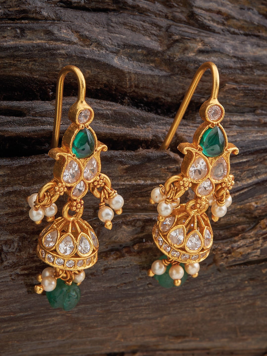 

Kushal's Fashion Jewellery 92.5 Pure Silver Gold-Plated Contemporary Studs Earrings