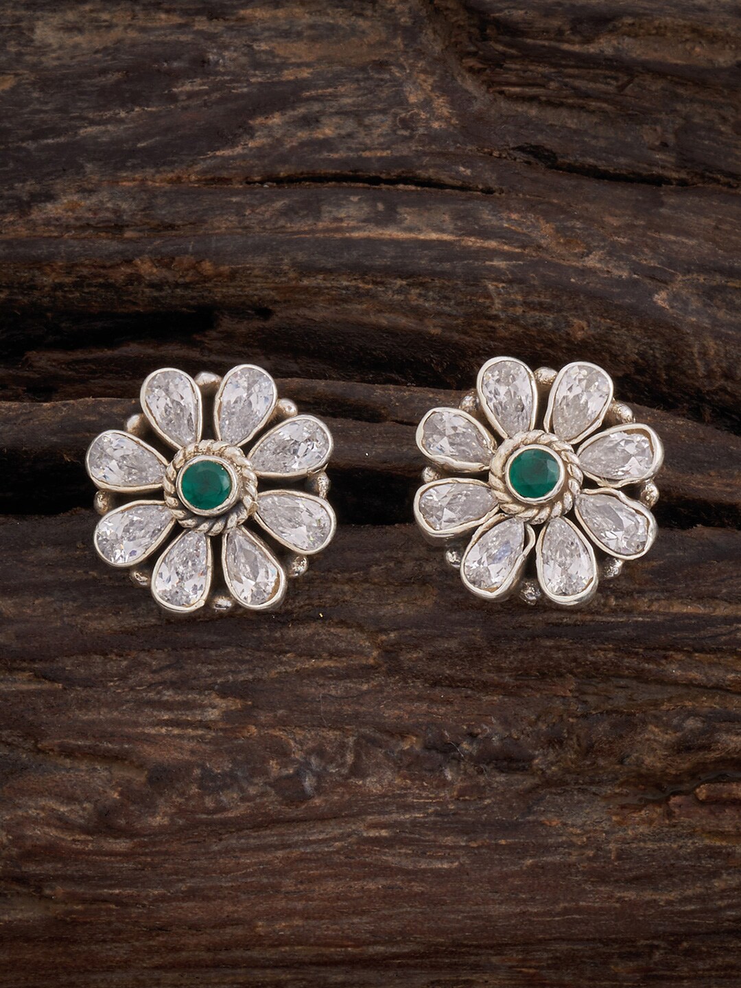 

Kushal's Fashion Jewellery Silver Rhodium-Plated Classic Studs Earrings