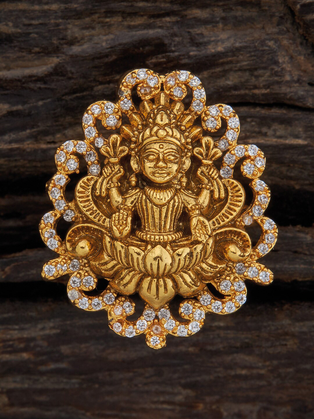 

Kushal's Fashion Jewellery Gold-Plated Cubic Zirconia Adjustable Ring