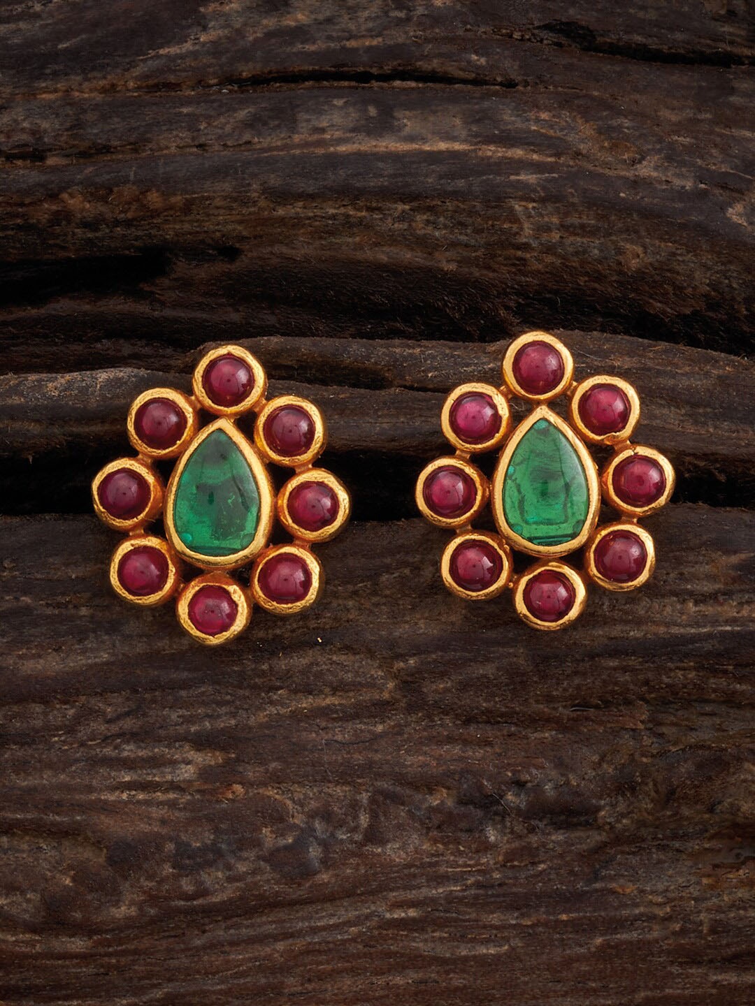 

Kushal's Fashion Jewellery 92.5 Pure Silver Gold-Plated Classic Stud Earrings