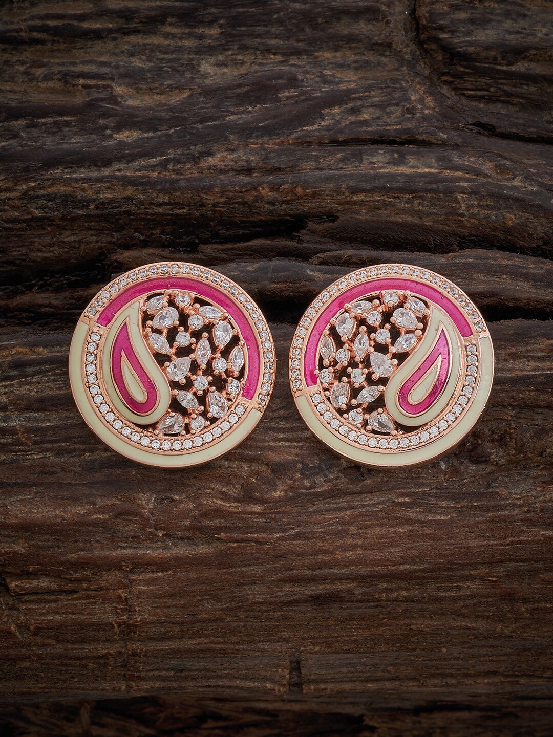 

Kushal's Fashion Jewellery Rose Gold-Plated Contemporary Studs Earrings, Copper
