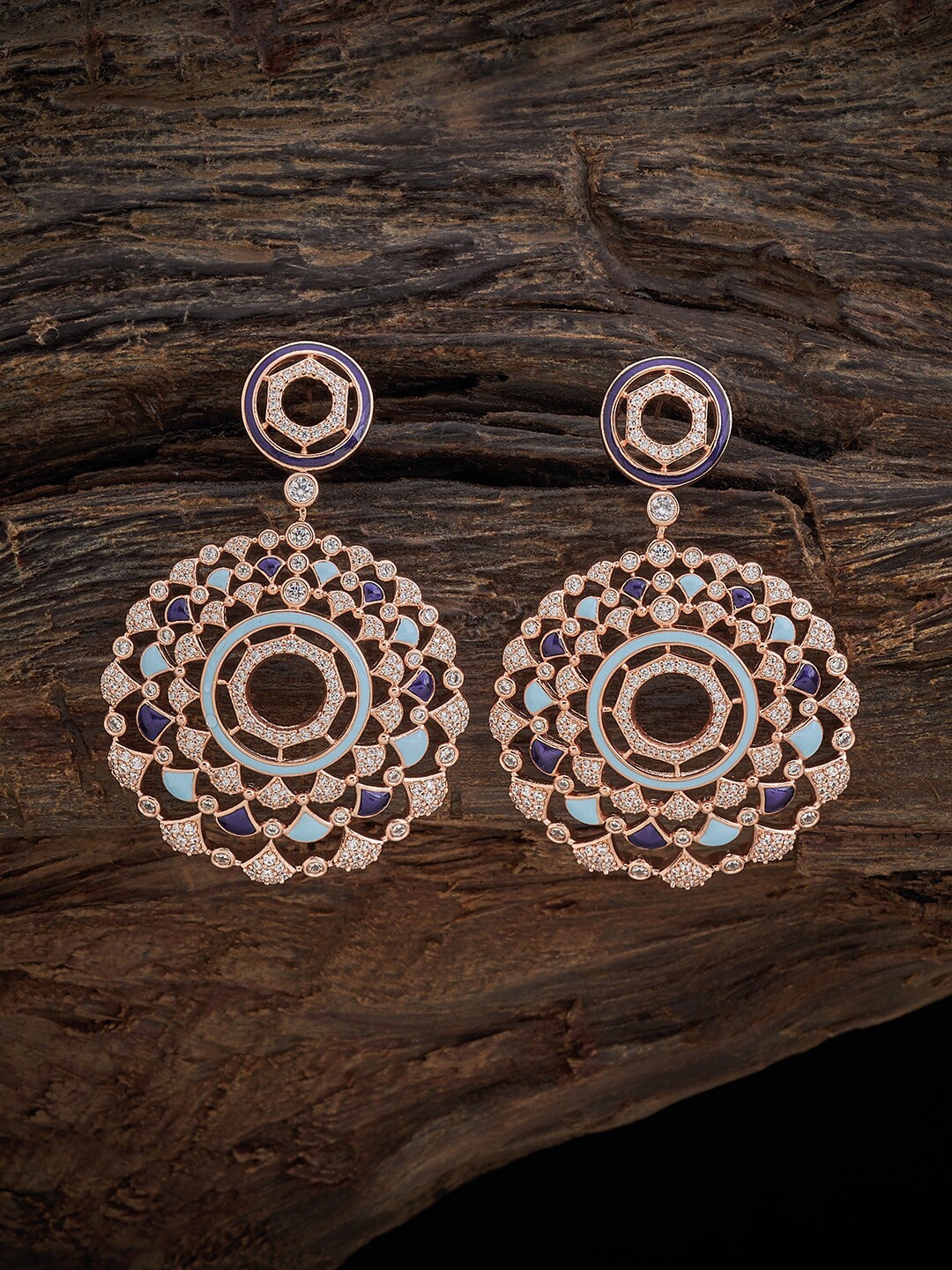 

Kushal's Fashion Jewellery Rose Gold-Plated Drop Earrings, Pink