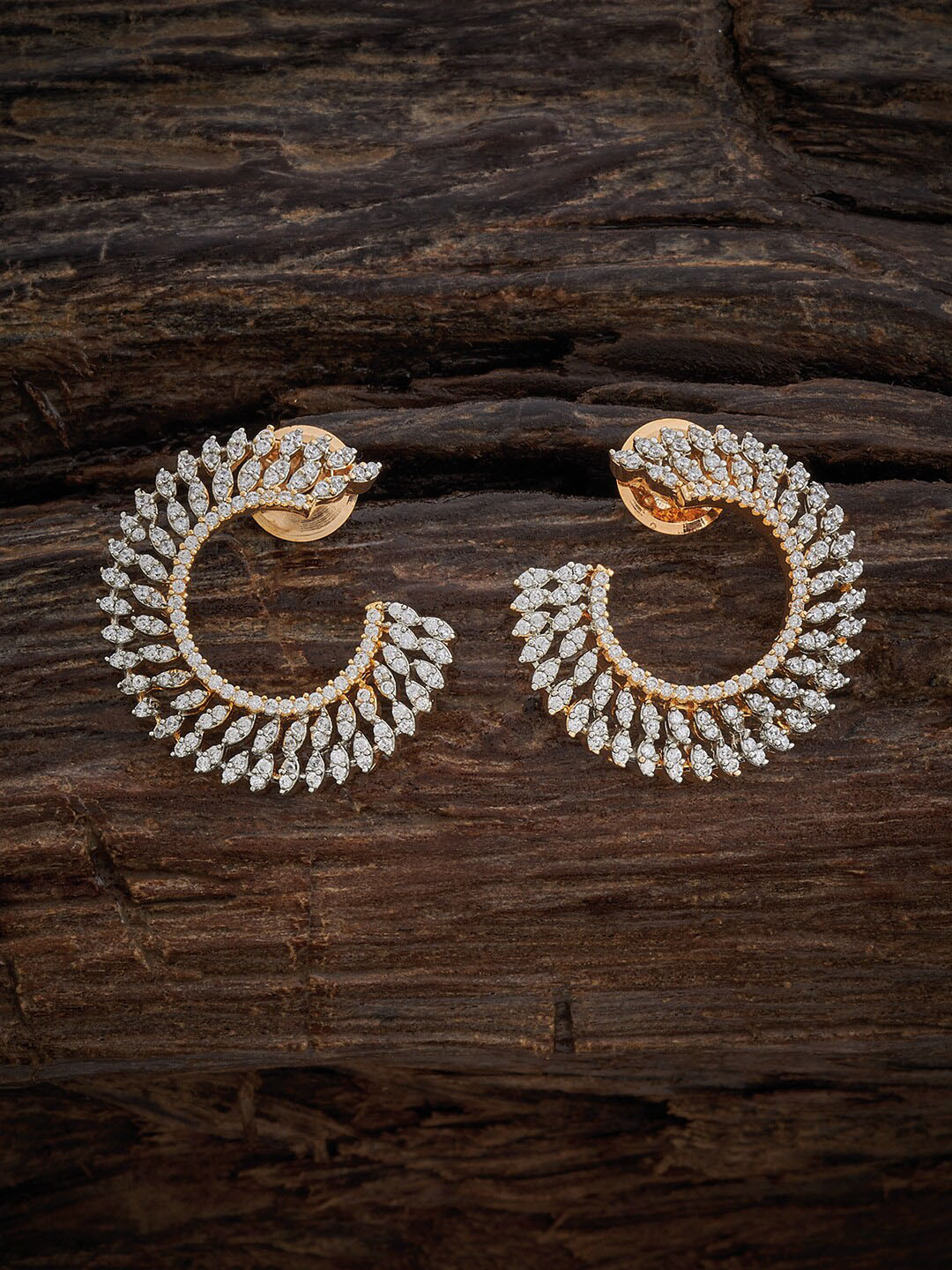 

Kushal's Fashion Jewellery Rhodium-Plated Studs Earrings, Gold