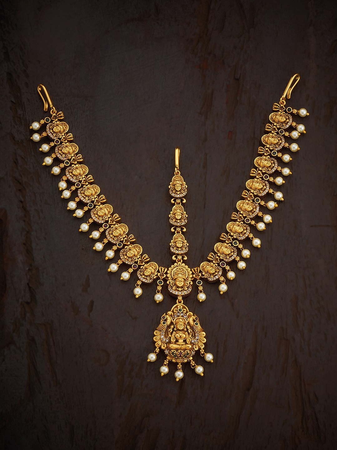 

Kushal's Fashion Jewellery Gold-Plated Antique Maang Tikka