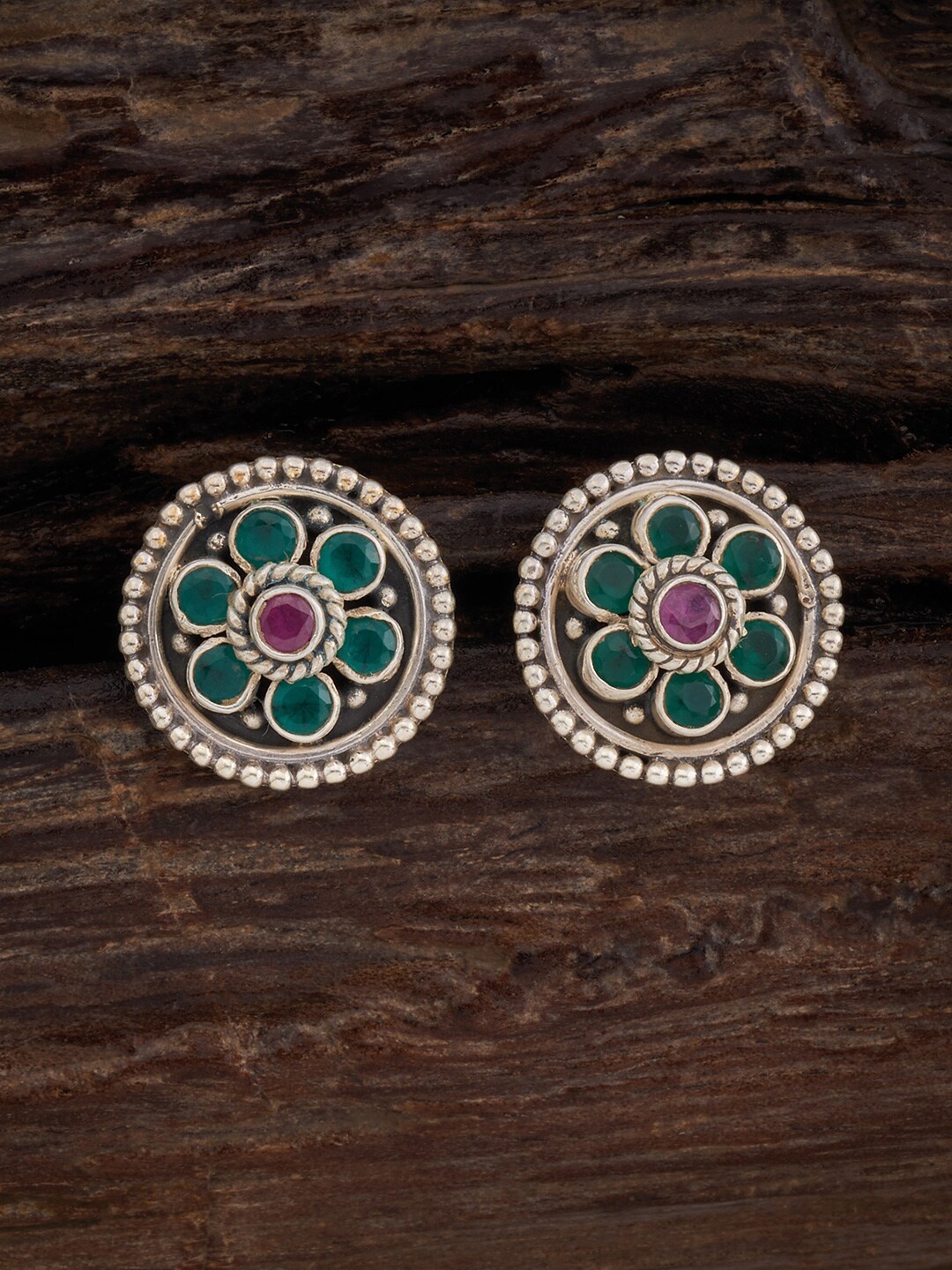 

Kushal's Fashion Jewellery Rhodium-Plated 92.5 Pure Silver Classic Studs