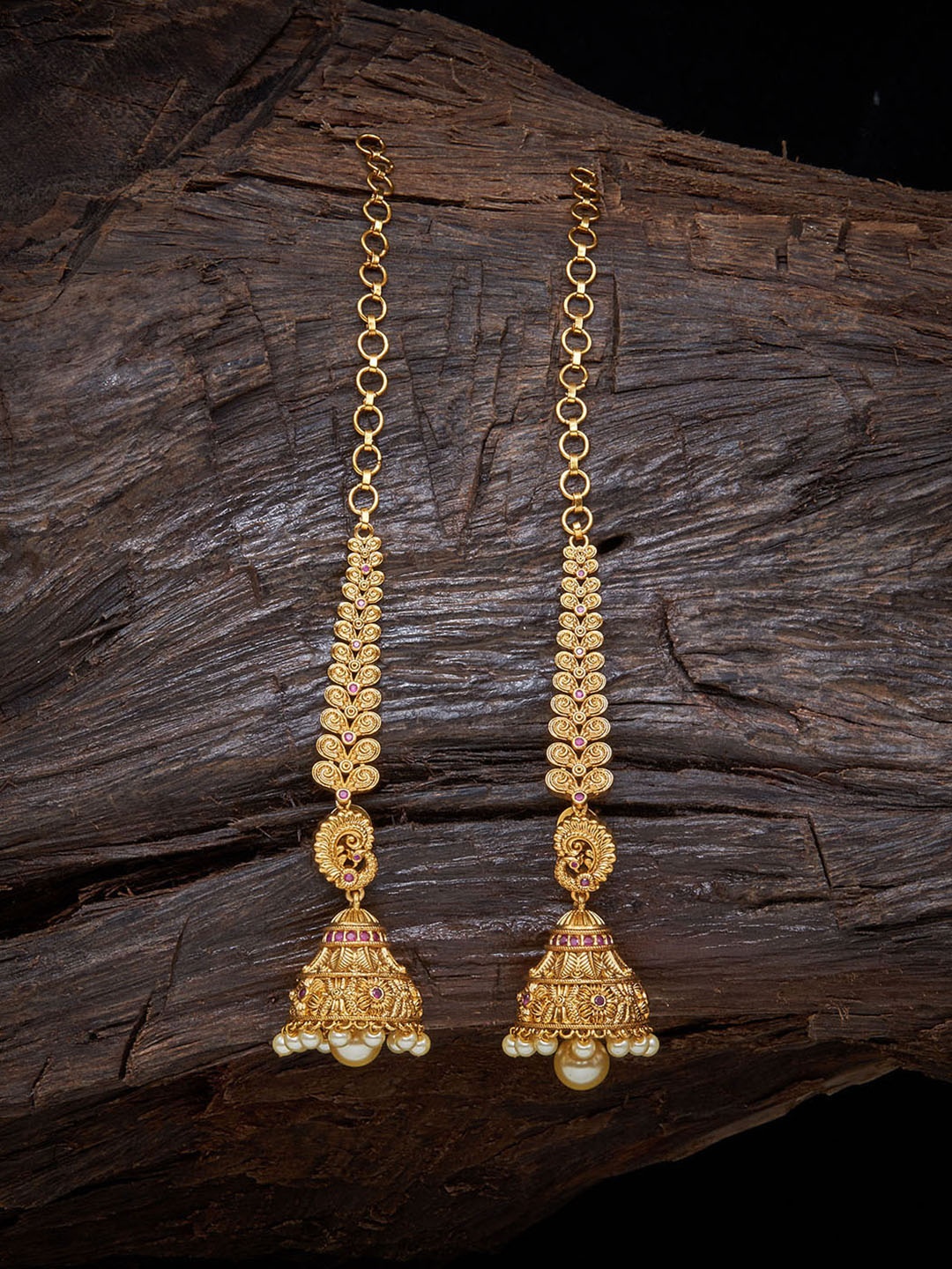 

Kushal's Fashion Jewellery Gold-Plated Dome Shaped Jhumkas