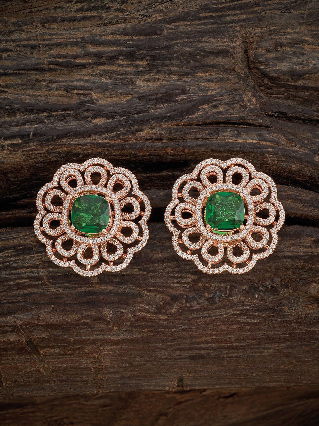 

Kushal's Fashion Jewellery Rose Gold Plated Contemporary Studs Earrings