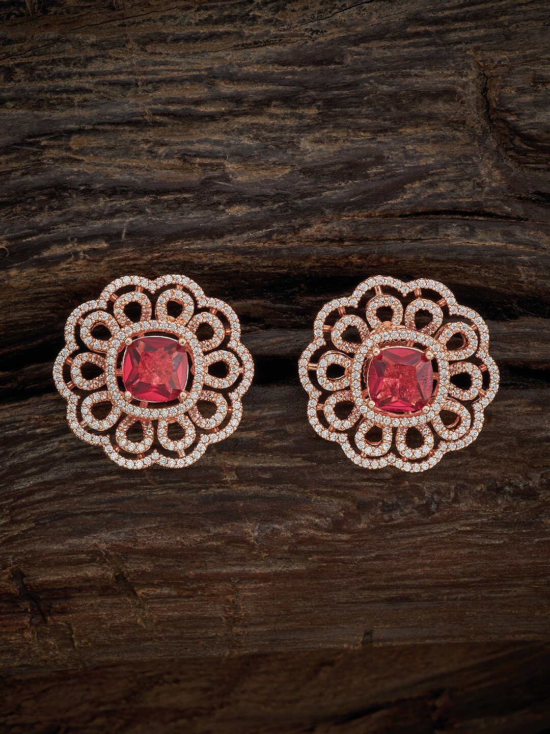

Kushal's Fashion Jewellery Rose Gold-Plated Contemporary Studs Earrings