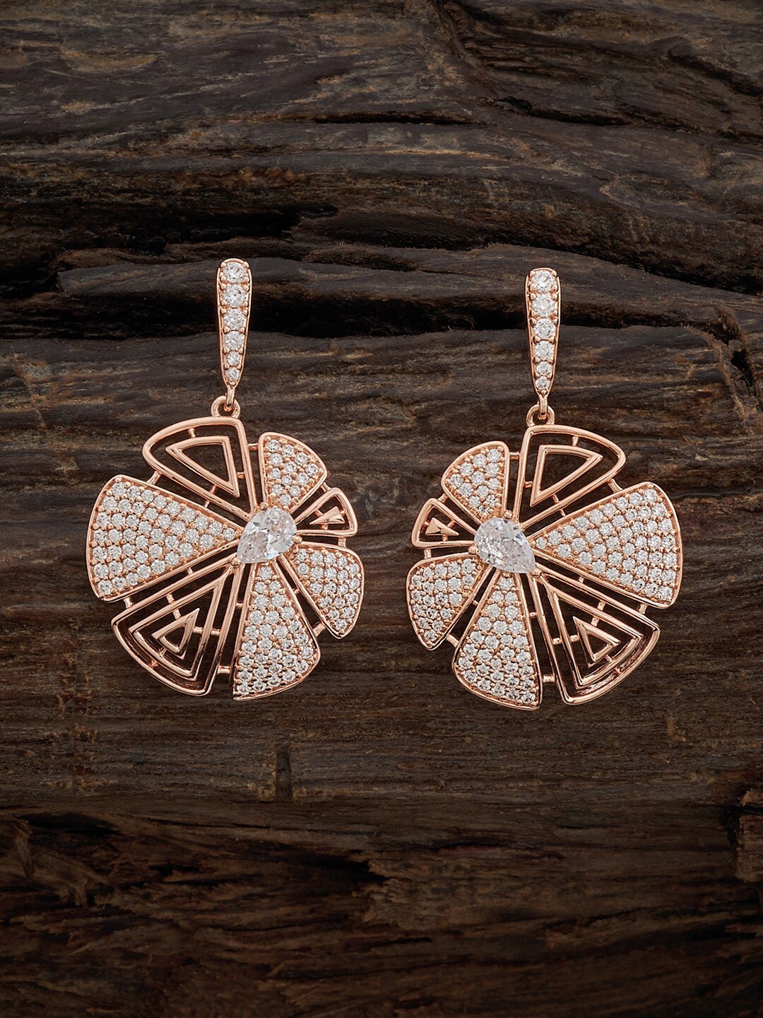 

Kushal's Fashion Jewellery Rose Gold-Plated Contemporary Drop Earrings