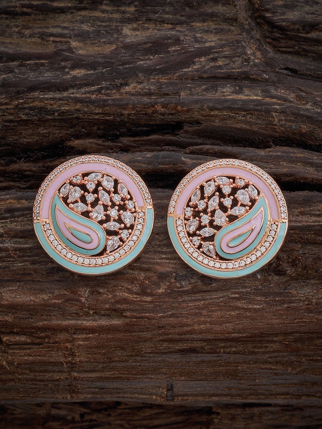 

Kushal's Fashion Jewellery Rose Gold-Plated Contemporary Studs Earrings