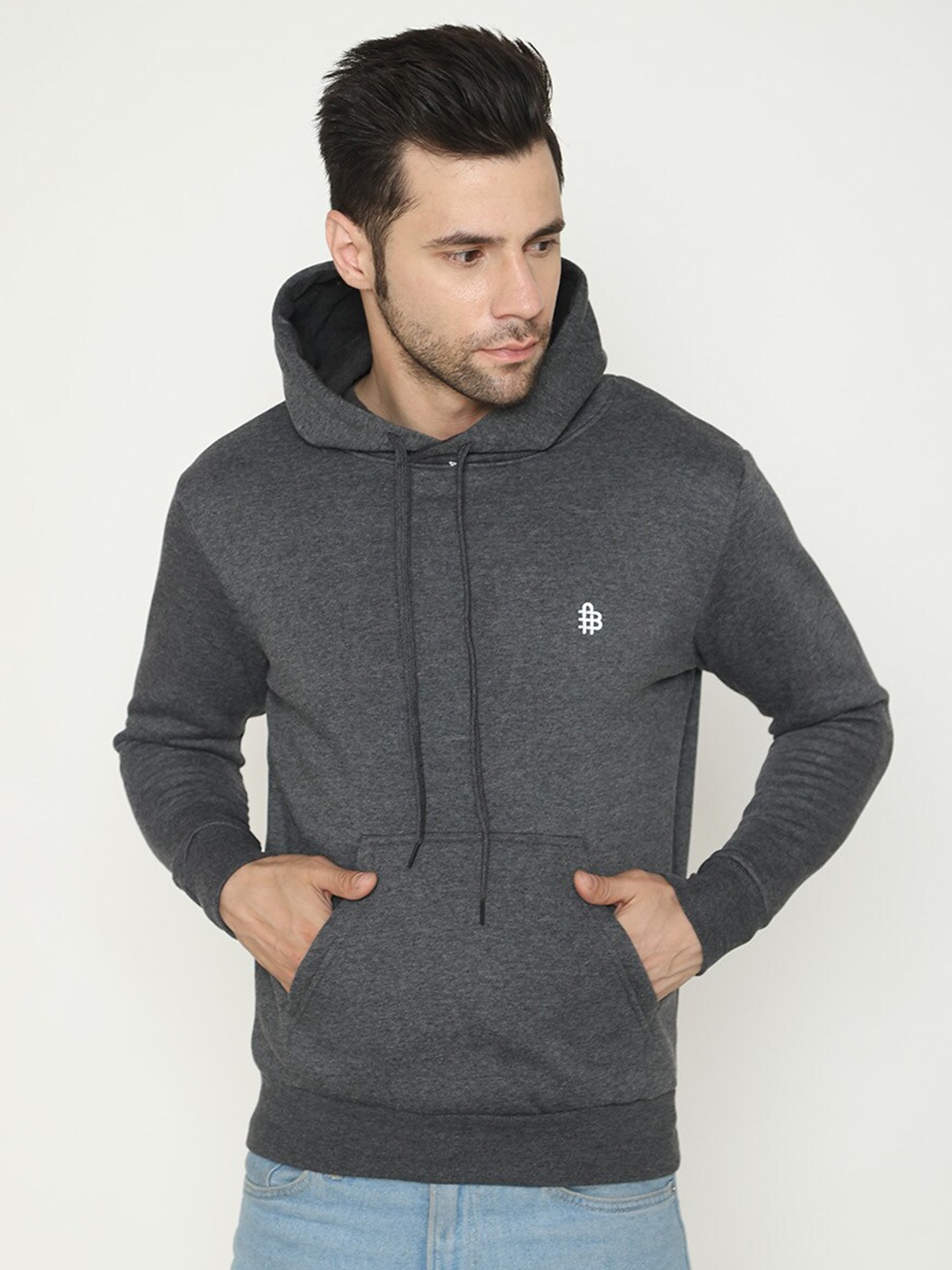 

Bonjour Hooded Cotton Sweatshirt, Grey