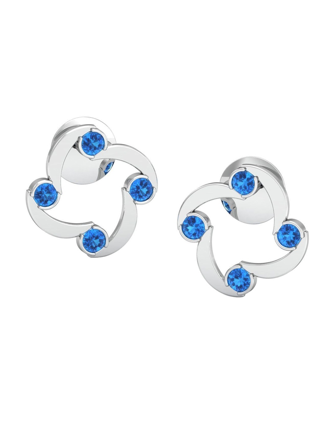 

KUBERBOX 18KT White Gold Topaz Studded Earrings-3 gms, Silver