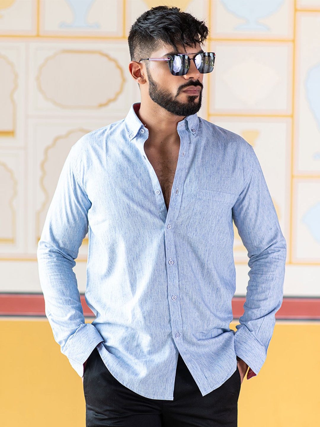 

Tistabene Opaque Checked Casual Shirt, Blue