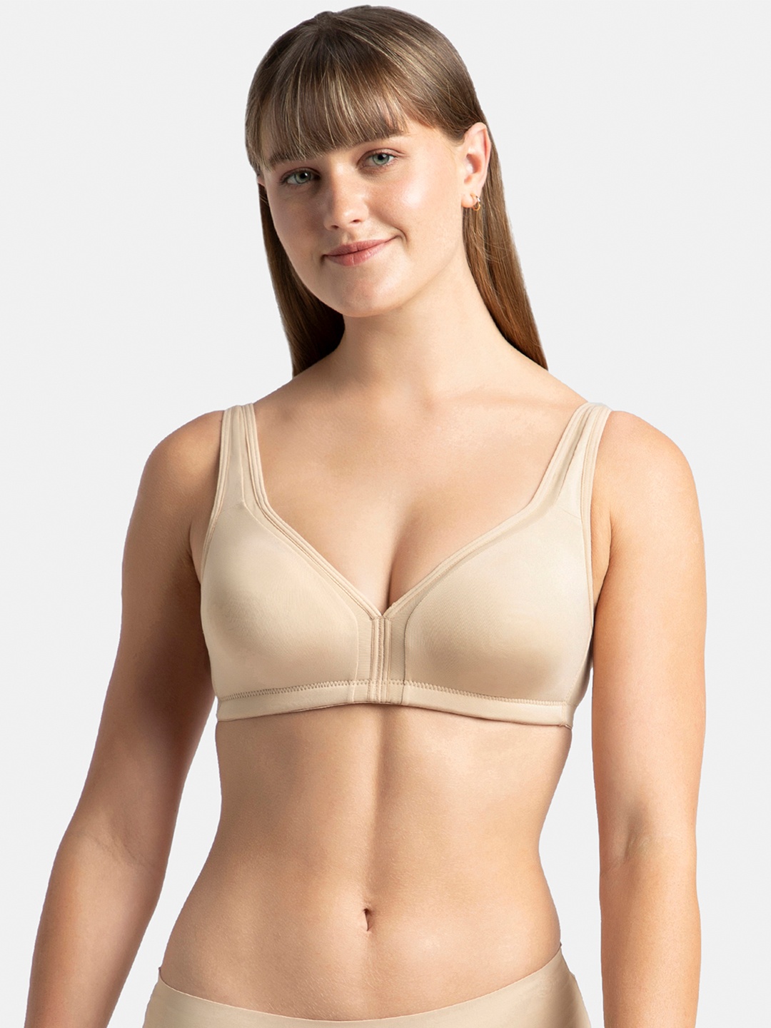 

Jockey Wirefree Non Padded Soft Touch Microfiber Full Coverage Everyday Bra-1820, Beige